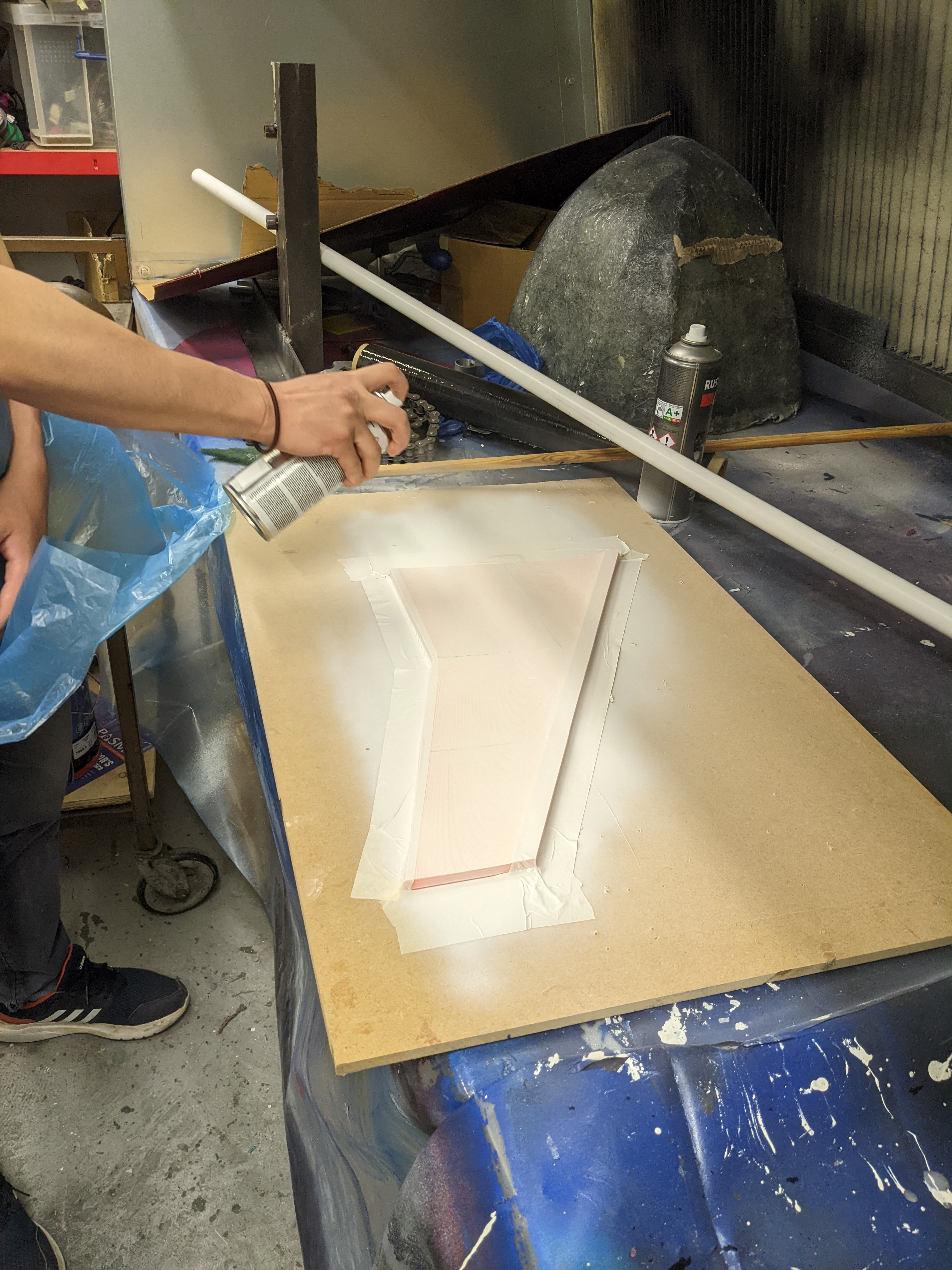 Half scale model in Spray booth